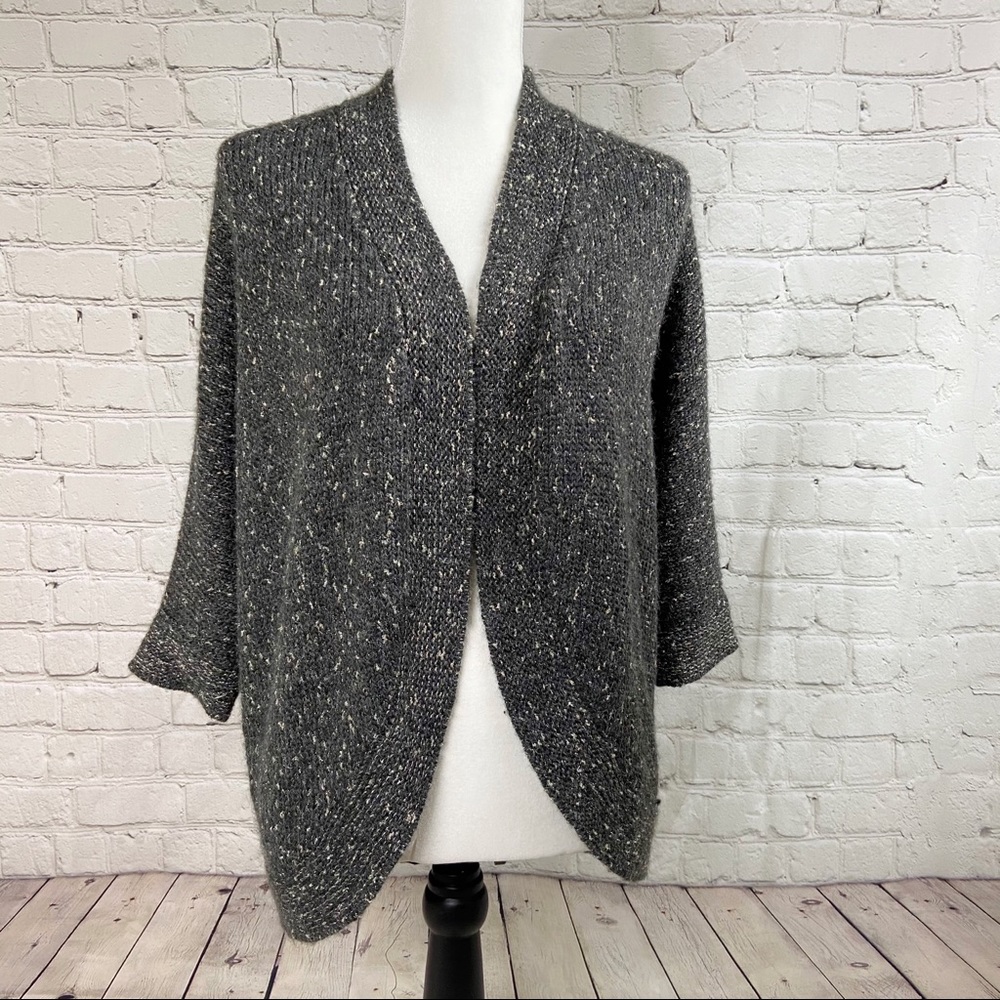 Chico’s gray sparkle open shrug sweater cardigan